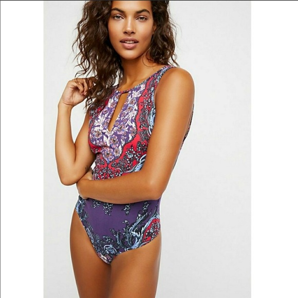 Free People - All The Party Bodysuit - Purple Red - Picture 2 of 8